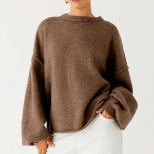 Jack Oversized Knit Sweater - Tan Marle